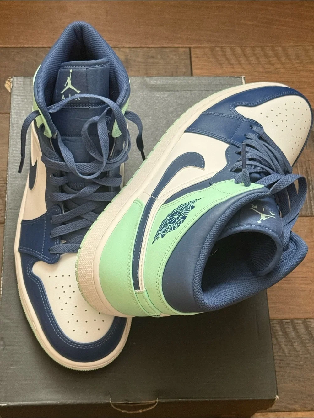 Jordan Men’s Sneakers - Navy Blue, White, Mint Green